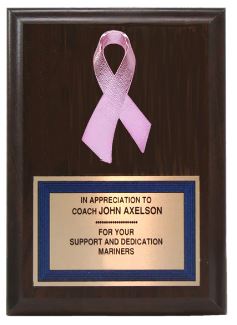 Plaque With Awareness Ribbon